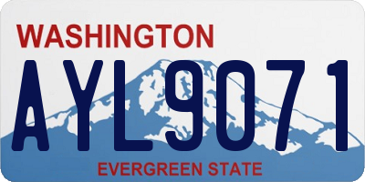 WA license plate AYL9071