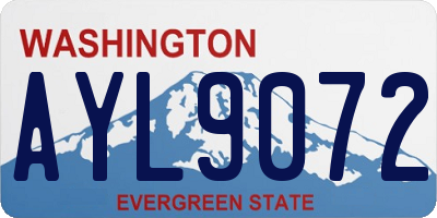 WA license plate AYL9072