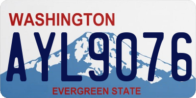 WA license plate AYL9076