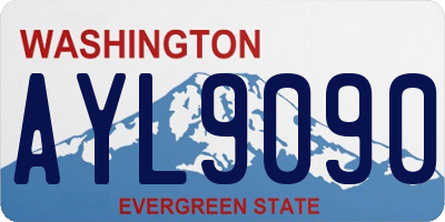 WA license plate AYL9090
