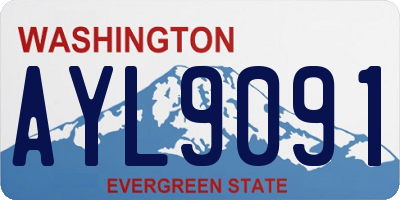 WA license plate AYL9091
