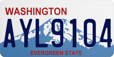 WA license plate AYL9104