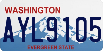 WA license plate AYL9105