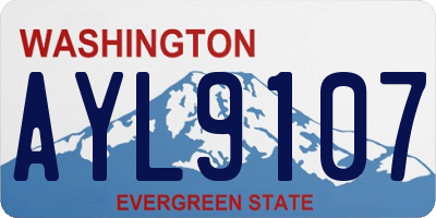 WA license plate AYL9107