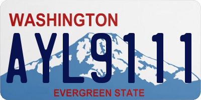 WA license plate AYL9111