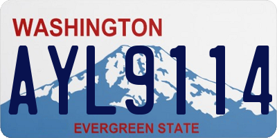 WA license plate AYL9114