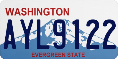 WA license plate AYL9122
