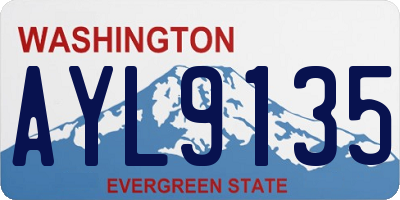 WA license plate AYL9135