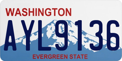 WA license plate AYL9136