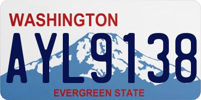 WA license plate AYL9138