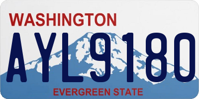 WA license plate AYL9180