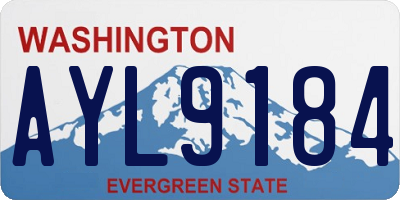 WA license plate AYL9184