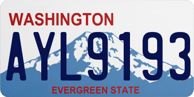 WA license plate AYL9193