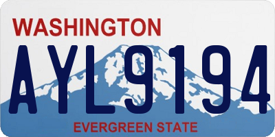 WA license plate AYL9194