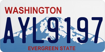 WA license plate AYL9197