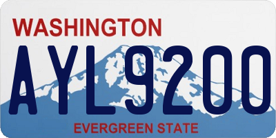 WA license plate AYL9200