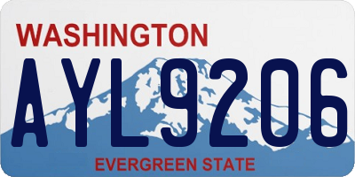 WA license plate AYL9206