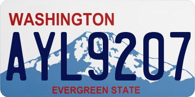 WA license plate AYL9207