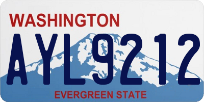 WA license plate AYL9212