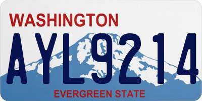 WA license plate AYL9214