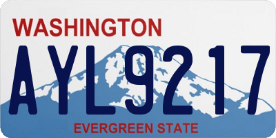 WA license plate AYL9217
