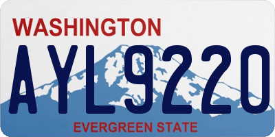 WA license plate AYL9220