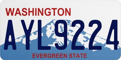 WA license plate AYL9224