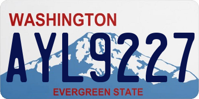 WA license plate AYL9227