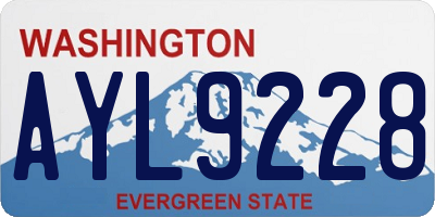 WA license plate AYL9228
