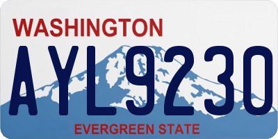 WA license plate AYL9230