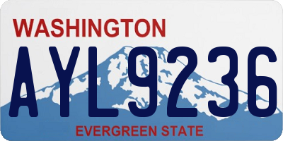WA license plate AYL9236