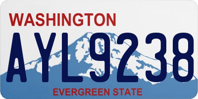 WA license plate AYL9238