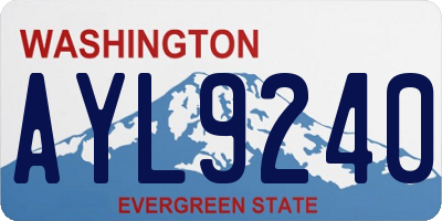 WA license plate AYL9240