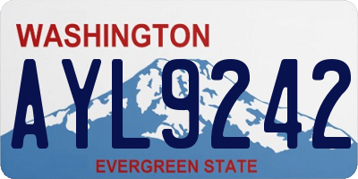 WA license plate AYL9242