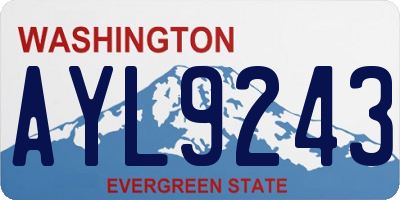 WA license plate AYL9243