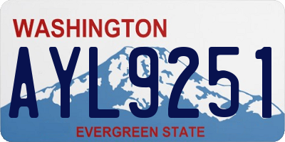 WA license plate AYL9251
