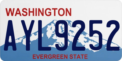 WA license plate AYL9252