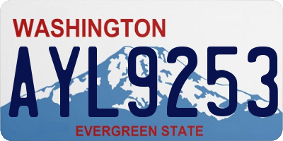 WA license plate AYL9253