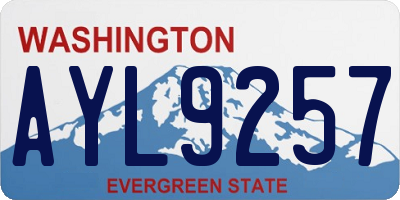 WA license plate AYL9257
