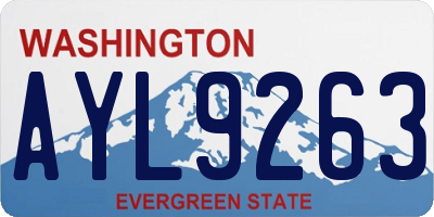 WA license plate AYL9263
