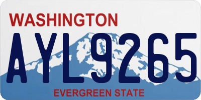 WA license plate AYL9265