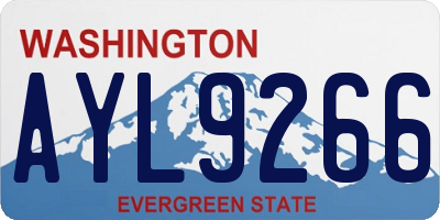 WA license plate AYL9266