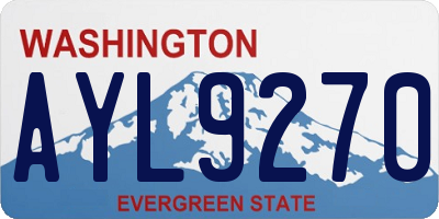 WA license plate AYL9270