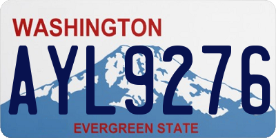 WA license plate AYL9276