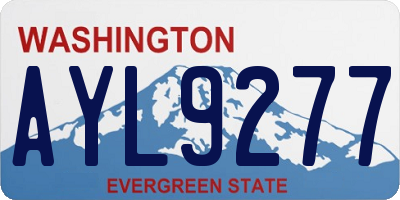 WA license plate AYL9277