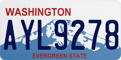 WA license plate AYL9278