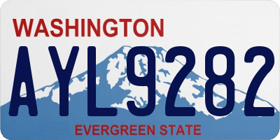 WA license plate AYL9282