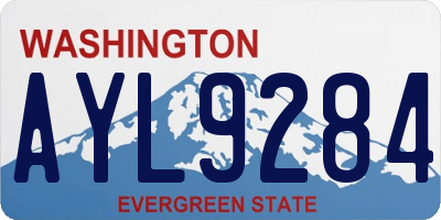 WA license plate AYL9284