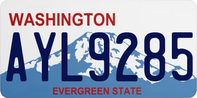 WA license plate AYL9285