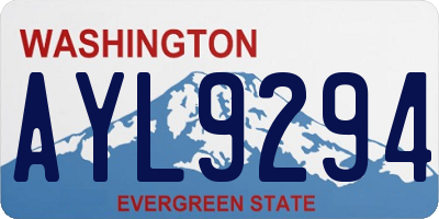 WA license plate AYL9294